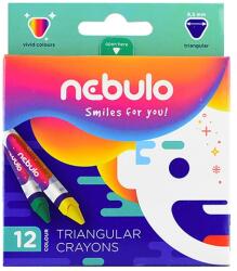 Nebulo Zsírkréta NEBULO háromszögletű hegyezett 12 színű
