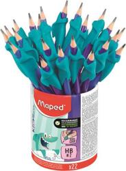 Maped Grafitceruza radírral és ceruzafogóval, ceruzatartó, HB, háromszögletű, MAPED Kidy Learn (IMA853502) - becsiirodaker