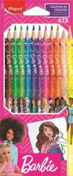 Maped Színes ceruza készlet, háromszögletű, MAPED Barbie, 12 különböző szín (IMAB862207) - becsiirodaker