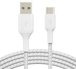 Belkin Cablu de date Belkin Boost Charge Braided, USB 2.0 - USB-C, 1m, White (CAB002BT1MWH)