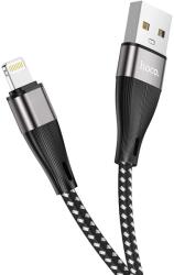 hoco. USB töltő- és adatkábel, Lightning, 100 cm, 2400 mA, törésgátlóval, gyorstöltés, QC, cipőfűző minta, Hoco X57 Blessing, fekete (RS128927) (RS128927)