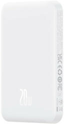 Baseus powerbank 5000mAh 20W with inductive charging + USB-C cable (20V/3A) white (BSU4800)