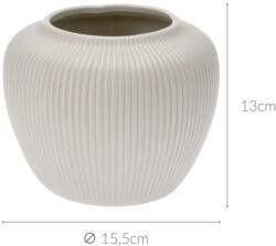 Home Styling Collection Vaza pentru flori, lata, joasa, culori pastelate, ceramica, Ø 15, 5 cm (HZ1961720 -beige)