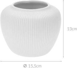 Home Styling Collection Vaza pentru flori, lata, joasa, culori pastelate, ceramica, Ø 15, 5 cm (HZ1961720 -white)