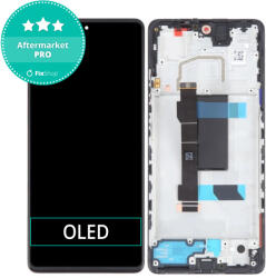 Xiaomi Poco X5 Pro 22101320G 22101320I - LCD Kijelző + Érintőüveg + Keret (Astral Black) OLED, Astral Black