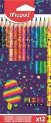Maped Színes ceruza készlet, háromszögletű, MAPED Pixel Party , 12 különböző szín (862204) - kellekanyagonline