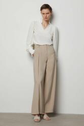 Answear Lab nadrág női, bézs, magas derekú egyenes - bézs S - answear - 22 190 Ft