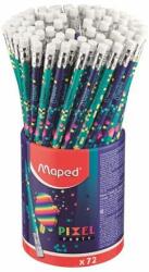 Maped Grafitceruza radírral, ceruzatartó, HB, háromszögletű, MAPED "Pixel Party", 72 darab (72 db) (IMA851818)