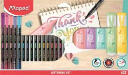 Maped Kalligrafikus készlet, 22 darabos, MAPED "Lettering Set", 6 szövegkiemelõ + 16 tűfilc különbözõ színekben (22 db) (IMA983719)