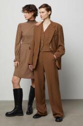 Answear Lab nadrág női, barna, magas derekú széles - barna S - answear - 15 590 Ft