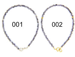  Bratara Iolit Rotund Fatetat 2x2 mm - Diametru 54 mm - Accesorii de Gold Filled - Argint 925 - 1 Buc