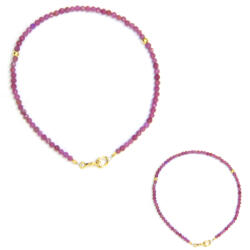  Bratara din Phosphosiderit Rotund Fatetat 2x2 mm - Diametru 55 mm - Gold Filled - 1 Buc