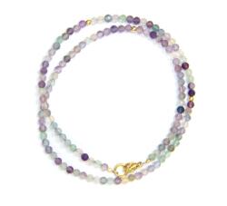  Colier din Fluorit Rotund Fatetat 3x3 mm - Accesorii de Gold Filled