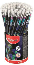 Maped Grafitceruza radírral, ceruzatartó, HB, háromszögletű, MAPED "Deepsea Paradise", 72 darab (851810)