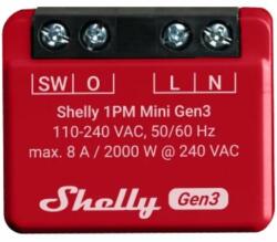 Shelly PLUS 1PM MINI Gen3, Wi-Fi + Bluetooth okosrelé, áramfogyasztás-méréssel (3800235261590)