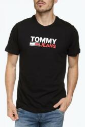 Tommy Jeans Tricou barbati cu imprimeu cu logo Tommy Jeans din bumbac organic negru (FI-DM0DM15379_NERO_BDS_XL)