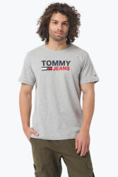 Tommy Hilfiger Tricou barbati cu imprimeu cu logo Tommy Jeans din bumbac organic gri (FI-DM0DM15379_GRIGIO_P01_S)