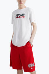 Tommy Jeans Tricou barbati cu imprimeu cu logo Tommy Jeans din bumbac organic alb (FI-DM0DM15379_BIANCO_YBR_XL)