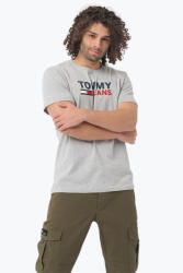 Tommy Hilfiger Tricou barbati cu imprimeu cu logo Tommy Jeans din bumbac organic gri (FI-DM0DM15379_GRIGIO_P01_L)