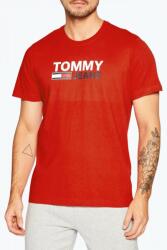 Tommy Jeans Tricou barbati cu imprimeu cu logo Tommy Jeans din bumbac organic rosu (FI-DM0DM15379_ROXNL_M)