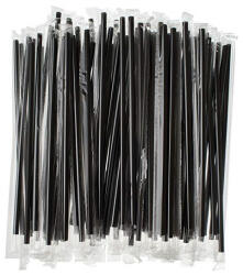 Hellenic Plastic Set 1000 Paie Negre Flexibile Ambalate Individual in Folie, PP, Reutilizabile, 240x5mm