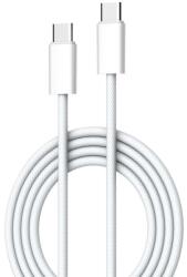 LDNIO extra erős USB-C/USB-C fonott gyorstöltő kábel, 2m - Fehér