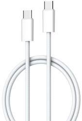 LDNIO extra erős USB-C/USB-C fonott gyorstöltő kábel, 1m - Fehér