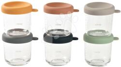 Beaba Set de recipiente pentru alimente Beaba Sunrise Color Mix 250 ml 6 bucăți din sticlă de calitate (BE914008)