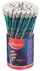Maped Grafitceruza radírral, ceruzatartó, HB, háromszögletű, MAPED Pixel Party, 72 darab (IMA851818) - officemarket