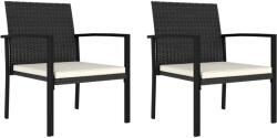 vidaXL Градински трапезни столове, 2 бр, полиратан, черни (317170)