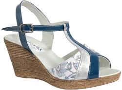 Mitvas Sandale dama din piele naturala, cu platforme de 7 cm, Bleu, MVS71BLCOL (MVS71BLCOL)
