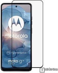 MyScreen DIAMOND GLASS EDGE előlap védő karcálló edzett üveg - FEKETE - 9H, 0.33 mm, 2.5D, A teljes felületén tapad! , a teljes kijelzőt védi - MOTOROLA Moto G04 / Moto G24 / G24 Power (MD8127TG DEFG BLACK)