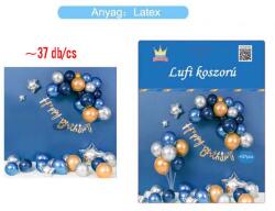 Ante Europe kft Lufi füzér szett férfias színek Happy Birthday felirat, 37db (5999048890344)