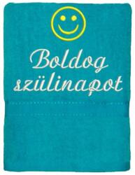 ARPEVÉ Kft Törölköző hímzett - Boldog szülinapot, smile - türkizkék (THSZ001)