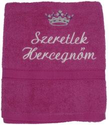 ARPEVÉ Kft Törölköző hímzett - Szeretlek Hercegnőm, korona - pink (THSZE2008)