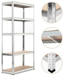 Plus Mobilier Raft metalic Premium 1800x800x350 mm (HxLxl), otel galvanizat cu 5 polite MDF, 875 kg, montaj fara surub, PLUS (5 ani garantie) gri 5 Raft metalic 175 kg 800x350x1800 Otel Uz comercial (61004164) Dulap arhivare