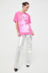 Moschino Jeans pamut póló női, rózsaszín - rózsaszín M - answear - 52 490 Ft