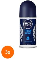 Nivea Men Fresh Active roll-on 3x50 ml