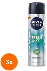 Nivea Men Fresh Kick 48h deo spray 3x150 ml