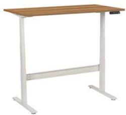 Manutan Expert irodai asztal, elektromosan állítható magasság, 140 x 80 x 62, 5 - 127, 5 cm, egyenes kivitel, ABS 2 mm, dió