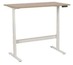 Manutan Expert irodai asztal, elektromosan állítható magasság, 140 x 80 x 62, 5 - 127, 5 cm, egyenes kivitel, ABS 2 mm, tölgy
