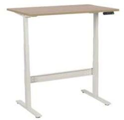 Manutan Expert irodai asztal, elektromosan állítható magasság, 120 x 80 x 62, 5 - 127, 5 cm, egyenes kivitel, ABS 2 mm, tölgy