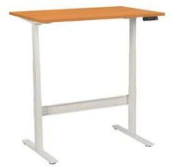 Manutan Expert irodai asztal, elektromosan állítható magasság, 120 x 80 x 62, 5 - 127, 5 cm, egyenes kivitel, ABS 2 mm, bükk
