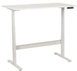 Manutan Expert irodai asztal, elektromosan állítható magasság, 140 x 80 x 62, 5 - 127, 5 cm, egyenes kivitel, ABS 2 mm, fehér
