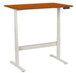 Manutan Expert irodai asztal, elektromosan állítható magasság, 120 x 80 x 62, 5 - 127, 5 cm, egyenes kivitel, ABS 2 mm, cseresznye