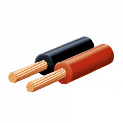 Somogyi Elektronic KL 0, 15 hangszóróvezeték, piros-fekete, 2 x 0, 15 mm2, 0, 1 mm elemi szál, 100 m/ tekercs (KL 0,15)