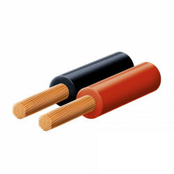 Somogyi Elektronic KL 0, 75 hangszóróvezeték, piros-fekete, 2 x 0, 75 mm2, 0, 1 mm elemi szál, 100 m/ tekercs (KL 0,75) - scom