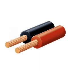 Somogyi Elektronic KL 0, 5 hangszóróvezeték, piros-fekete, 2 x 0, 5 mm2, 0, 1 mm elemi szál, 100 m/ tekercs (KL 0,5) - scom