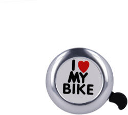 Forever Outdoor Kerékpár bicikli csengő ezüst I LOVE MY BIKE felirattal (BIKE00025)