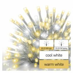 EMOS Standard LED sorolható füzér, villogó - jégcsapok, 2, 5 m, kültéri, meleg/hideg fehér (D1CN01)